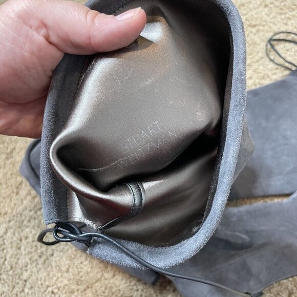 Stuart Weitzman Gray Suede Leather Highland Over The Knee Boots Size 8.5 - Picture 6 of 9